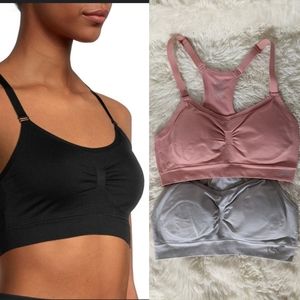 EUC Ryka Padded Sports Bra, light support, soft, pink, grey, set, 2 pack, medium